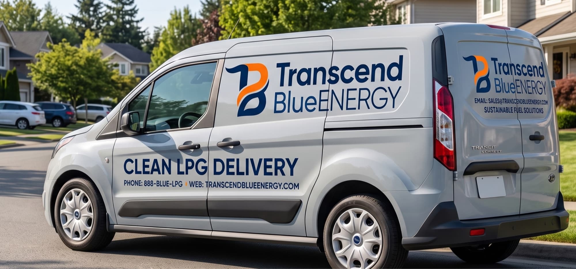Transcend Blue Energy delivery van for business LPG supply