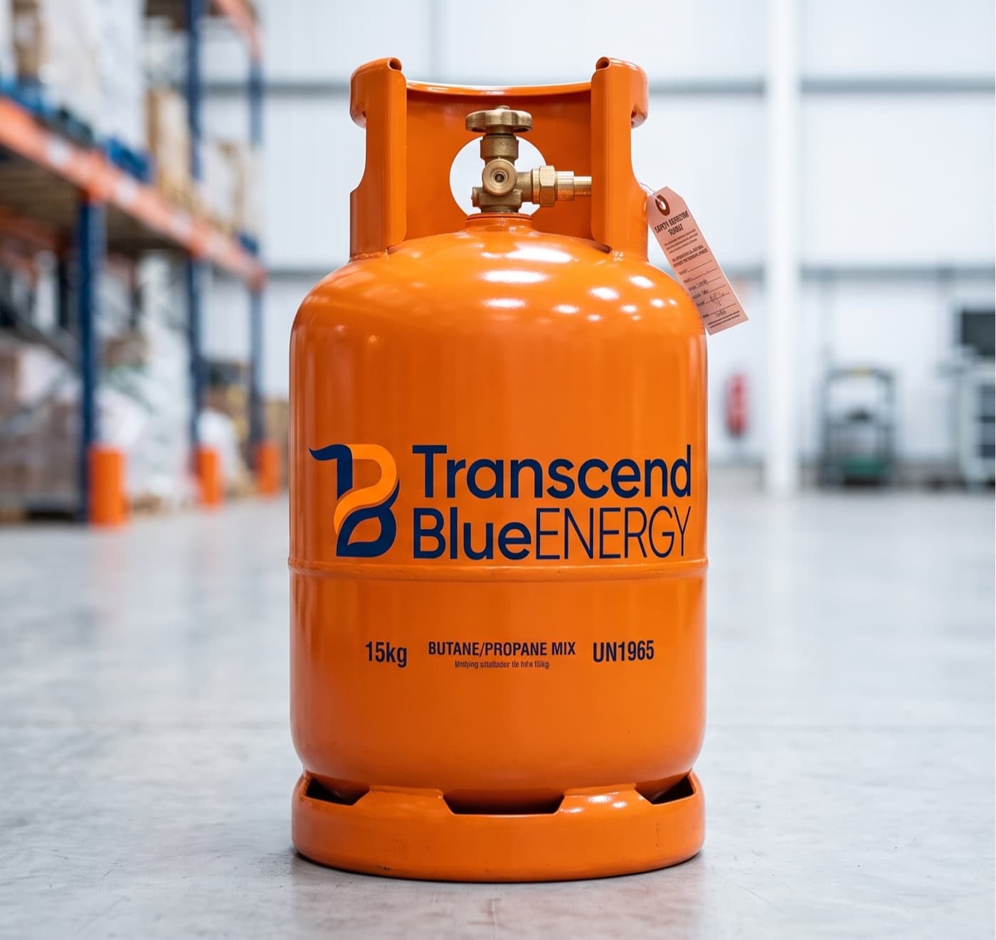 Transcend Blue Energy branded LPG cylinder